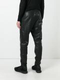 leather tapered trousers 