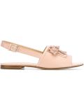 'Aian' sling back tassel detail flat sandals