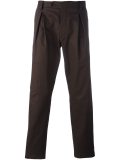 pleat detail straight leg trousers