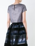woven effect crop T-shirt