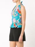 peplum waist printed top