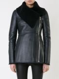 shearling peplum jacket