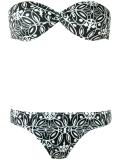 printed bandeau bikini set