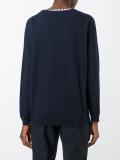 layered striped V-neck pullover