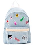 patch detail denim backpack