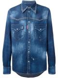 studded distressed Western shirt