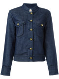 band collar denim jacket
