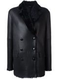 double breasted shearling peacoat