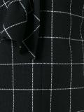 bow embellished checked dress