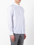 striped band collar shirt