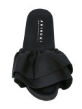 ruffled satin slides
