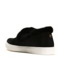 fur trim slip-on sneakers