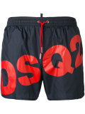slanted logo swim shorts