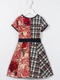 houndstooth paisley pattern dress