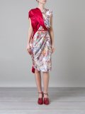 contrast print dress