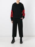 patched sleeves hoodie