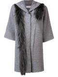 faux fur detail cardi-coat