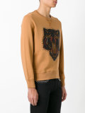 lion studded applique sweatshirt