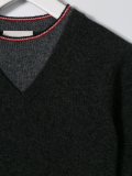 twin panel v-neck jumper