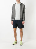arm patch zipped hoodie