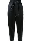 tie waist tapered trousers