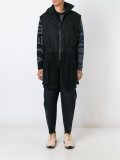layered hooded coat