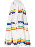tied neck flared dress