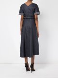 embroidered denim wrap dress