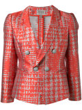 dogtooth patterned blazer