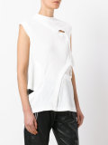 ribbed detail folded sweatshirt 