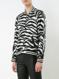 zebra print bomber jacket