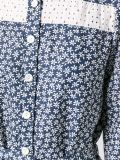 'Ancolie'孔眼与花卉印花高腰衬衫