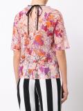 ruffled front shortsleeved blouse