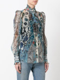 printed sheer shirt