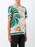 'leaves' print T-shirt