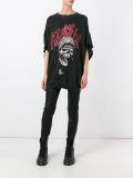 skull print distressed sweatshirt