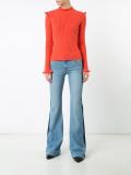 side stripe flared jeans