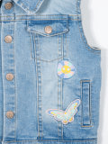 patch appliquéd denim gilet