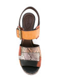 snakeprint buckled sandals 