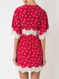 v neck printed dress