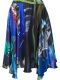 printed draped skirt