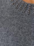 studded crew neck jumper