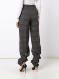checked high waisted trousers