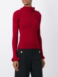 side opening ribbed sweater