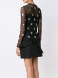 floral jeweled sheer mesh top