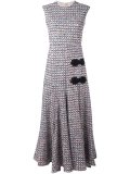 sleeveless long tweed dress