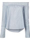 dots print off-shoulders blouse
