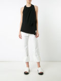 draped tank top with scarf