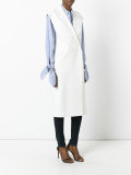 long sleeveless belted coat