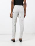 embroidered heart track pants 